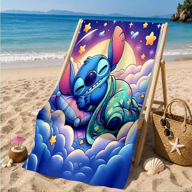 Cartoon Hawaii Artwork Printed Microfiber Beach Towel, Soft And Absorbent, Quick-Dry, Ideal for Summer Travel, Beach Essential, Swimming Pool