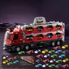 Transport Truck Toy with 24 Race Cars Catapult Railcar Toys Folding Ejection Race Track for 3-8+ Years Old Boys & Girls