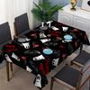 1pc Tablecloth Dark Style Halloween Ghost Element Decorative Pattern for Wedding, Party, Holiday, Birthday Celebration, Indoor And Outdoor Use, Breakf