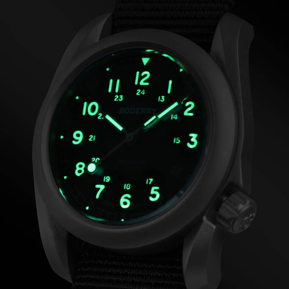 BODERRY Men's Field Watches Titanium Automatic For TMI Top Brand Dive Wristwatch 100M Waterproof Clock Military Watch for Men
