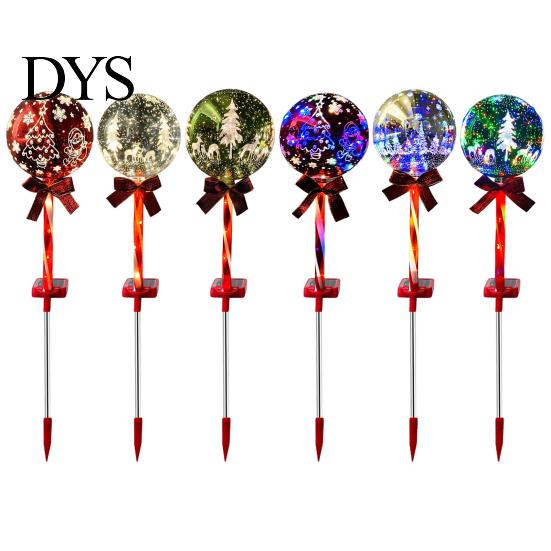Solar Powered Outdoor Garden Lights 2Pcs Christmas Ball Light, Color Changing LED Stake with Automatic Dusk to Dawn 13 Beads, IP65 Waterproof