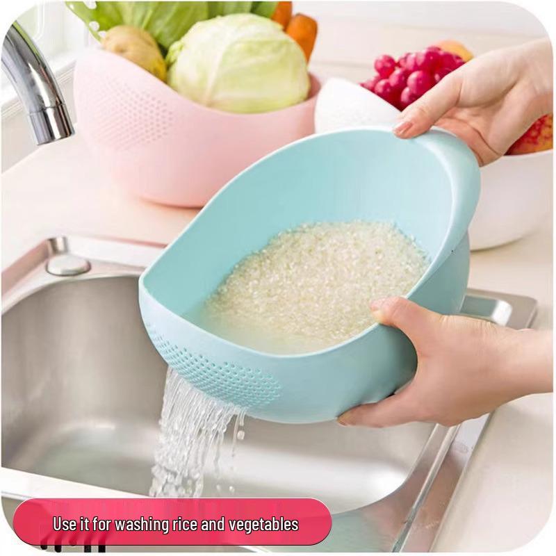 Non-Leak Rice Washing Sieve and Fruit Basket - Fine Mesh Basin for Kitchen Use