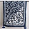 Yunnan Ethnic Tassel Tie-Dye Blue Scarf - Fashionable Travel & Sun Protection Shawl
