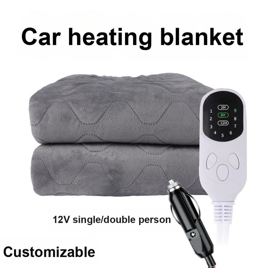 12V Car Heating Blanket for Vehicle, Double/Single Bed, Waterproof, RV, Van, Bedspread