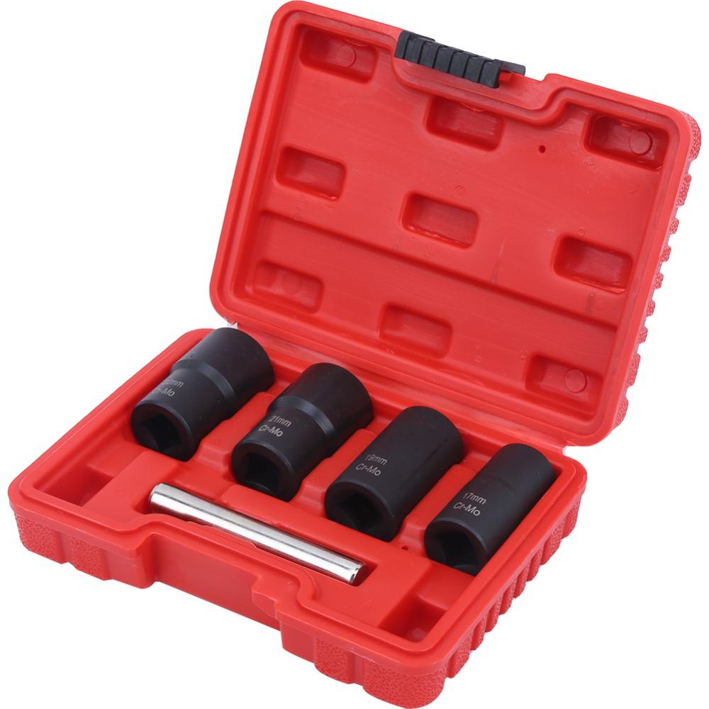5pcs Metal Construction Bolt Remover Socket Tool Stripped Lug Nut Remover For Vehicle Repair