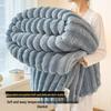 2024 Luxury Solid Color Rabbit Plush Ribbed Blanket