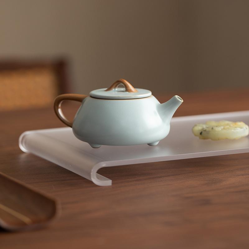 Ru Kiln Tianqing Stone Pot Household Teapot Open Film Can Raise Teapot Kung Fu Tea Set Tea Ceremony Tea Ware Meeting Guest Single Pot