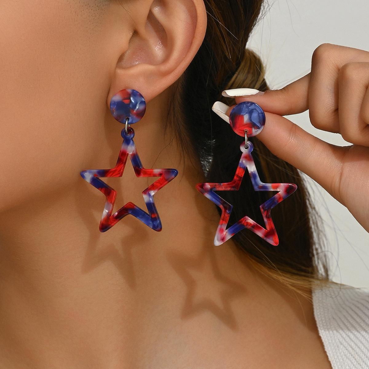 

Персонализированные серьги-пентаграммы в стиле хип-хоп, универсальные акриловые серьги-гвоздики простого дизайна, высококачественные серьги