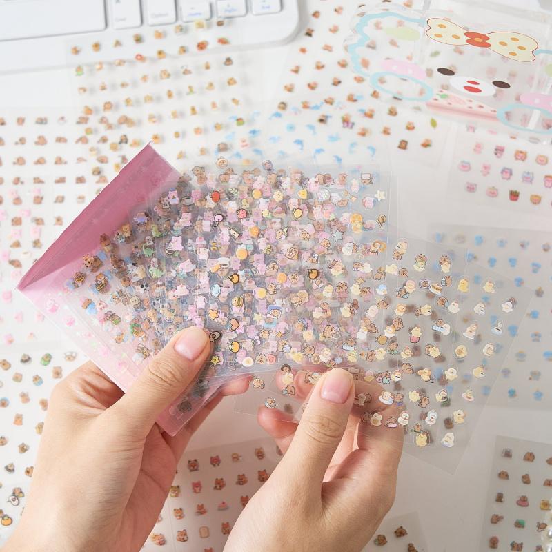 20-Piece Cute Cartoon Small Label Nail Stickers, Adorable Cartoon Patterns for Nail Decoration & DIY Manicure