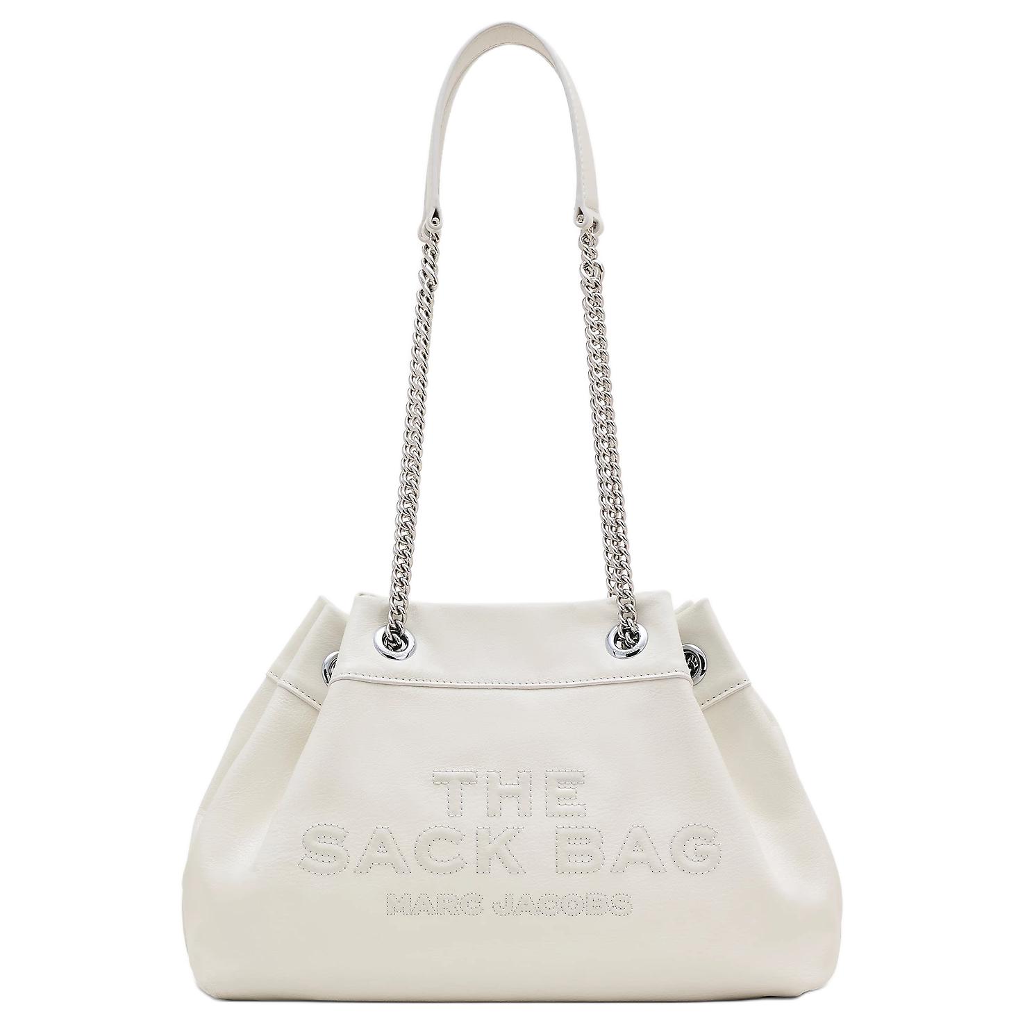 

Marc Jacobs The Chain Sack Leather Bag White Women Bags 2P5HSH030H02-100 Basic Set (Bag+Dust Bag)