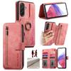 For Samsung Galaxy A36 5G Leather Phone Back Cover with RFID Blocking Zipper Wallet Kickstand