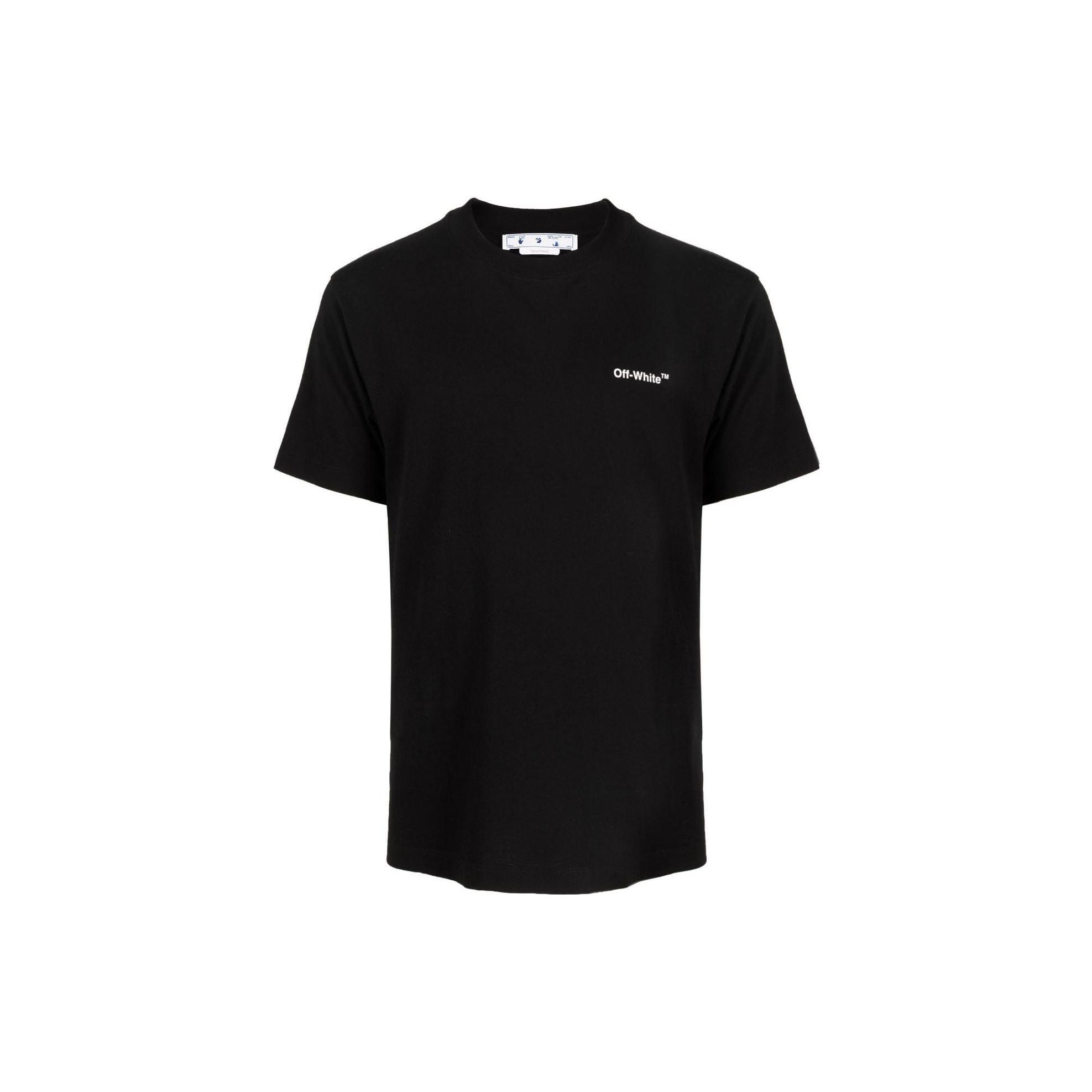 

Узкая футболка Off-White Bricks Черные/белые мужские топы OMAA027F22JER0081001 M