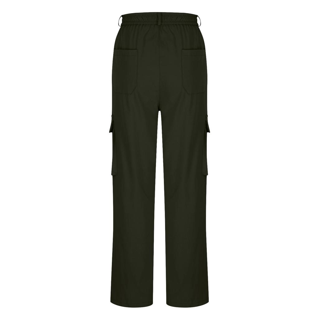 Womens Trendy Casual Streetwear Baggy Cargo Pants With Pockets Wide Leg Trousers Loose Overalls Long Pants