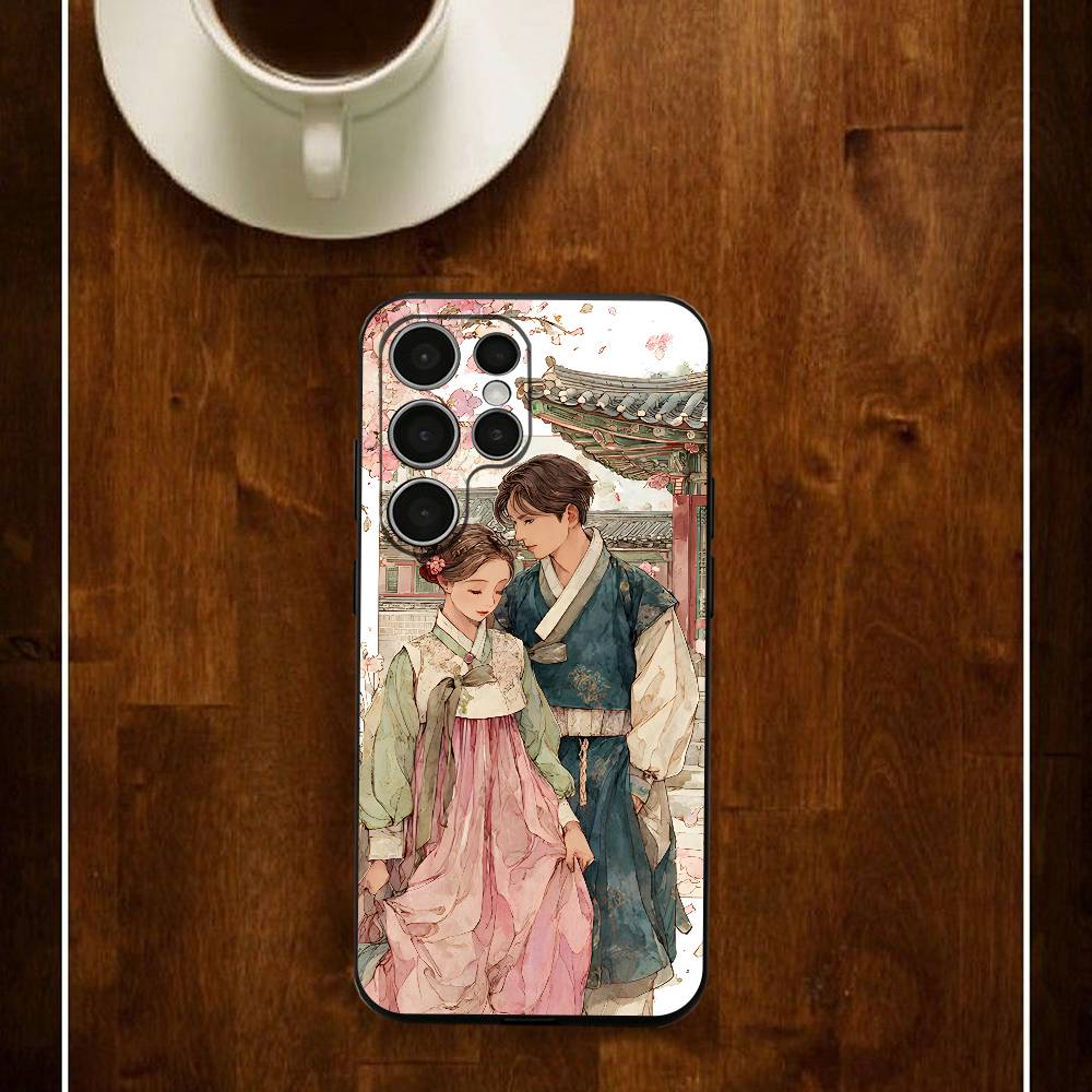 

Korean Tradition Lover Silicone Case For Samsung S25 24 23 22 21 20 Plus Ultra 5G Lite Shockproof Cover Samsung S20plus5G