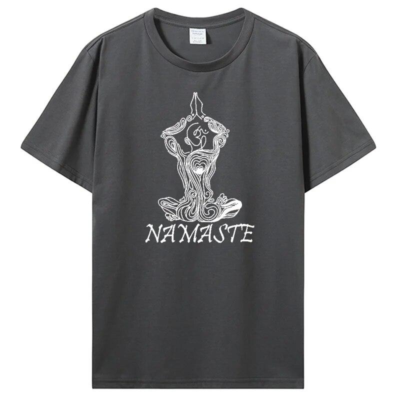 NAMASTE Yoga Frauen Print T Shirt Unisex Kurzarm Baumwolle lose T-Shirt Sommer T-Shirt Tops Harajuku Streetwear