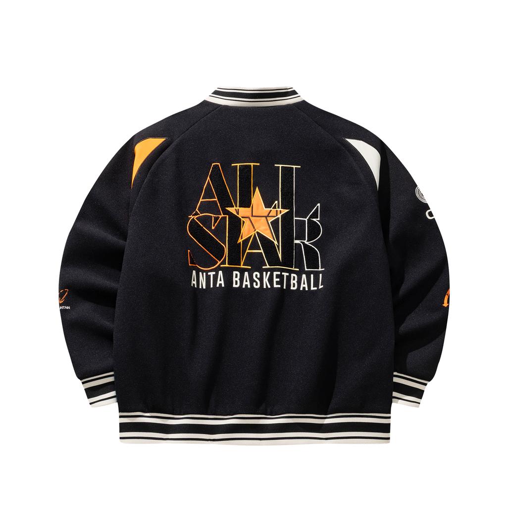 Anta Campus Basketball Series Knitted Casual Jacket Spring 2026 Men tops Black Orange Gray 152611738-1