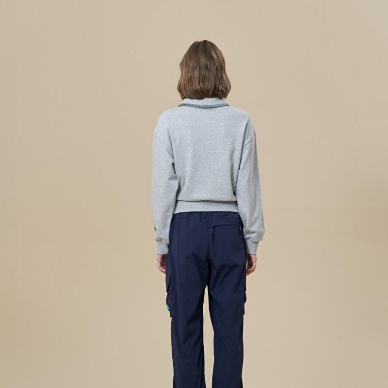 Bbc Earth Women S Half Zip SweatShirt  Gray  23fw