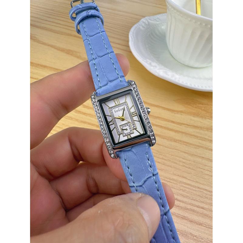 Top Marke Uhr Mode Diamant Außenring Damen Quarzuhren Mode Lederarmband Armbanduhr Montre Femme Dropshipping