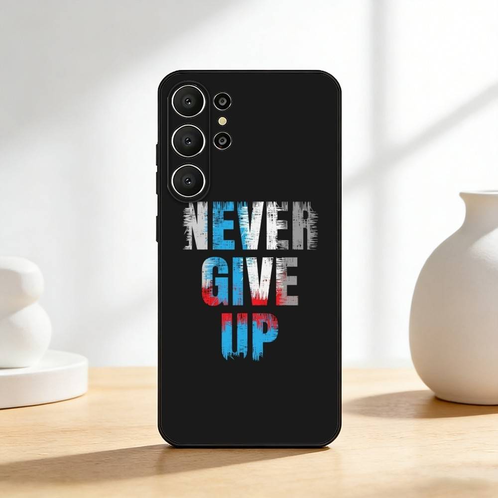 M-Motivate yourself to never give up Phone Case For Samsung S26,S25,24,23,22,30,21,10,9,Ultra,Plus,Lite,FE Soft Black Case