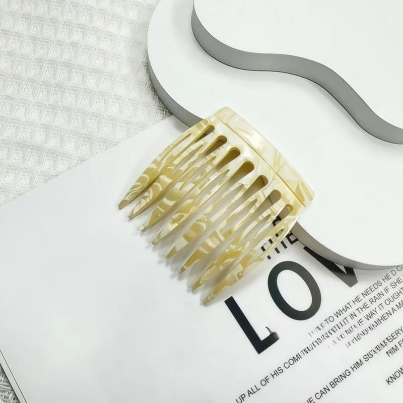 French Style Small Hair Comb Clip Simple Acetic Acid Hair Styling Accessories for Women Girls Tangle-free Broken Hair Fixed Clip