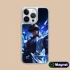Yugioh Seto Kaiba Phone Case for iPhone 17 16 15 14 13 12 11 Air Pro Max Plus Electroplated Silver Magsafe Cover
