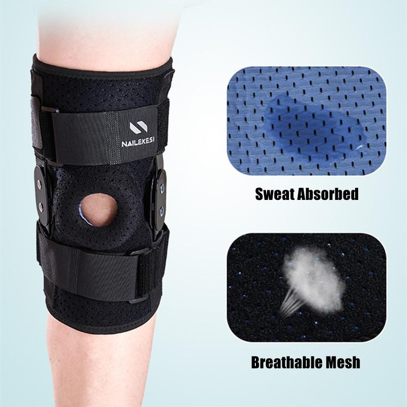 1Pcs Adjustable Hinged Knee Support Brace Open Patella Compression Wrap For Joint Pain Relief Stabilizer