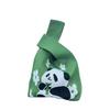 Handmade Cute Panda Knitted Tote - Versatile Women's Woven Handbag