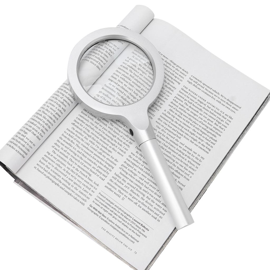 5X 10X Handheld Magnifying Glass 12 LED Illuminated Lighted Magnifier for Reading