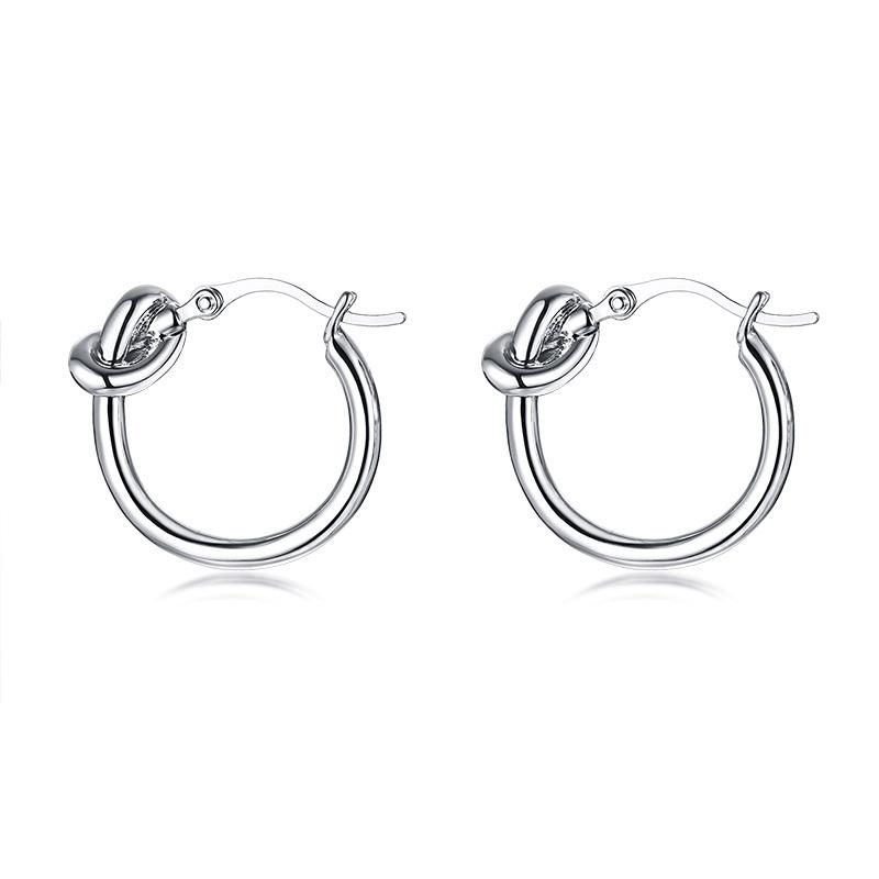 Schicke goldfarbene Knoten-Creolen für Damen, Hochzeits-, Geburtstagsfeier-Geschenk, Schmuck