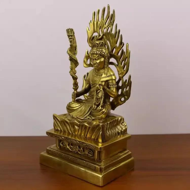 Feng Shui Copper Attract Wealth Fudomyo Dzong Buddha Statue Home Living Sculptures