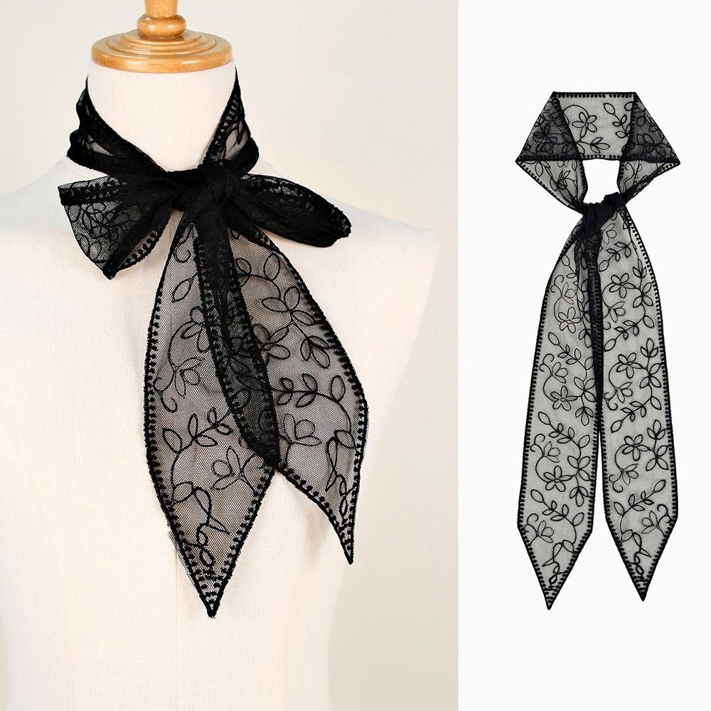 Korean Version Lace Scarf Embroidered Flower Sunscreen Shawl Cute Female Headscarf  Summer