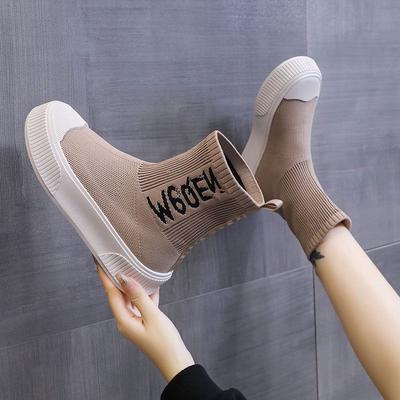 Fashion 2024 Footwear Chunky Black Sneakers Women's Ankle Boots Platform Flat Booties Sock Sports Short Shoes for Woman Fashion Boot Y2k