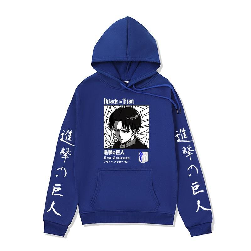 Mens Attack On Titan Anime Hoodie Winter Fleece Lined Oversized Streetwear Sweatshirt Youth Casual Wear