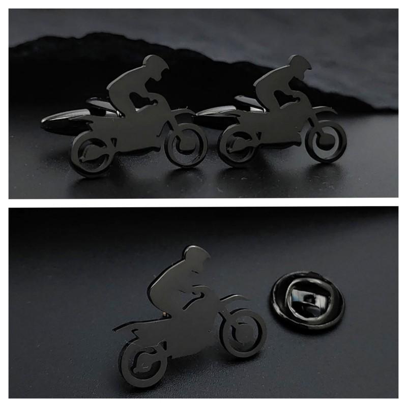 Off Road Motorcycle Brooch Cufflinks Dual-use Personalized Design Adventurer Style Enthusiast Accessories