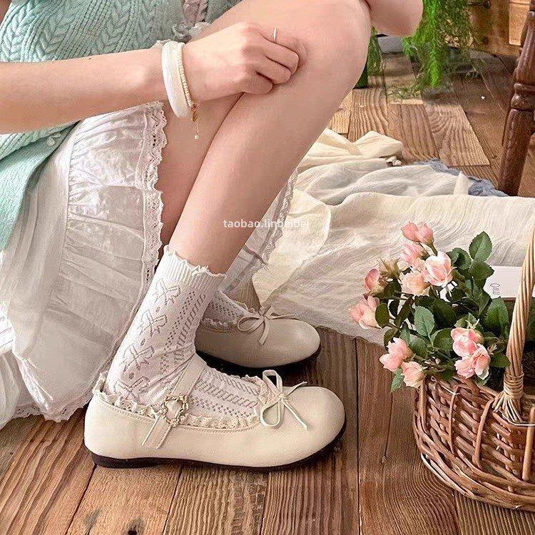 Damen Mode Einzelne Schuhe Frühling Runde Spitze Flache Öffnung Schmetterlingsknoten Metallschnalle Weiche Sohle Rutschfest Flache Schuhe
