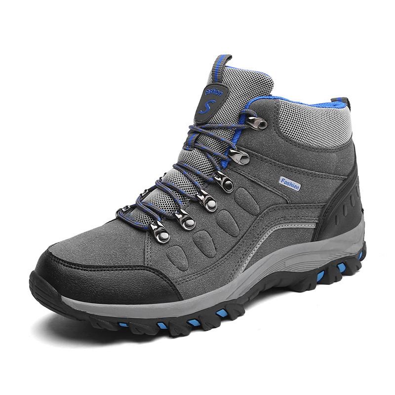 New Men's Winter Boots Warm Plush Snow Boots Outdoor Non-Slip Couple Hiking Boots High-Top Waterproof Sneakers Men's Ankle Boots