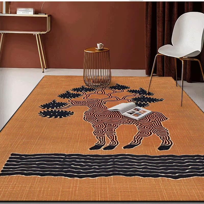 American Kitchen Floor Mats PVC Leather Waterproof Doormat Anti-slip Balcony Sink Carpet Anti-fouling Dirt-resistant Foot Mats