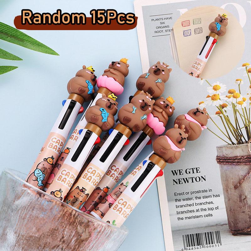 1 шт. Кавайная капибара Многоцветная ручка Цветная чернильная ручка Мультяшная креативная гелевая ручка-капибара Школьные офисные принадлежности Сезон  Снова в школу Random style 1Pc