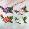 Polyester Fiber Embroidery Peony Patch 22*14CM Clothing Accessories Embroidery Floral Applique DIY Handmade