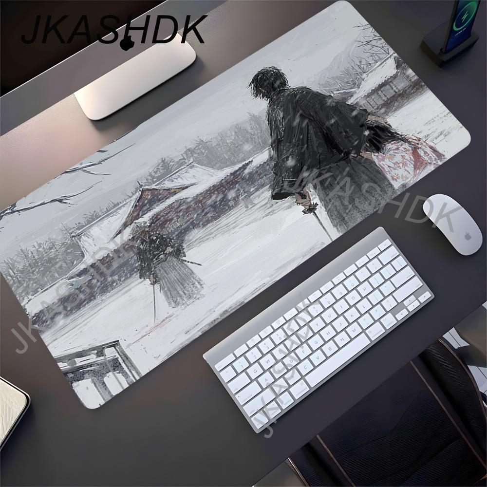 Japanese Samurai Mouse Pad Computer Gamer Cool Table Mat PC Nonslip Mousepad Gaming Computer Mat Laptop Accessories Deskmat 300x800x2mm