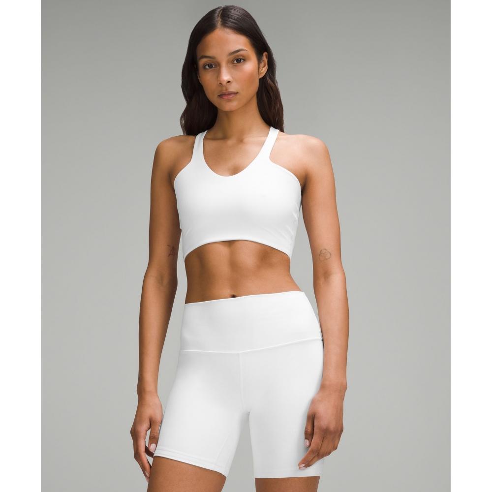 

Lululemon Bend This V And RACer BrA Light Support A C Cups White S/M
