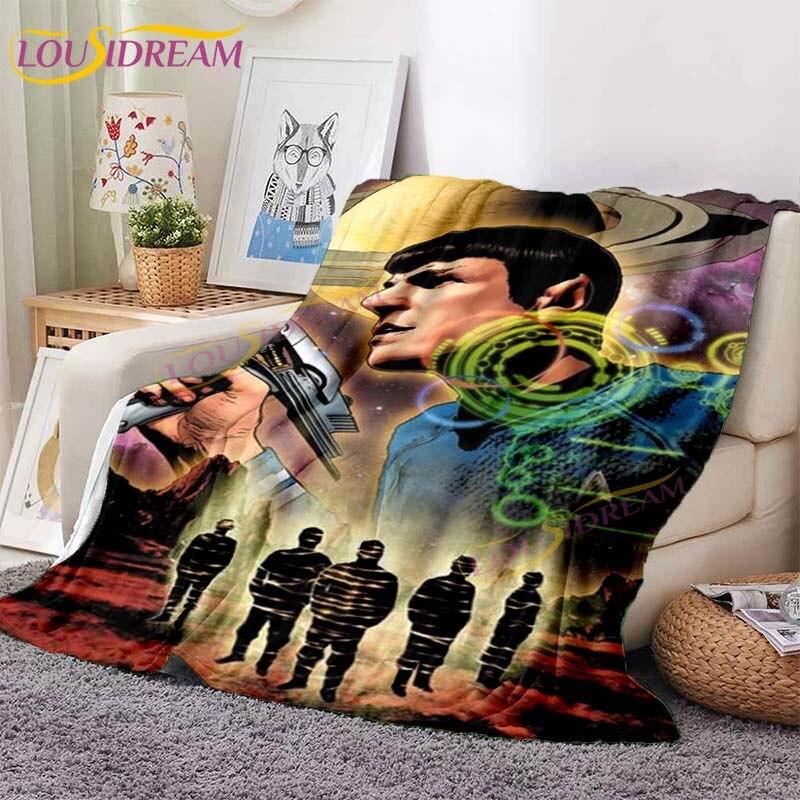 Coperta stampata Star Trek Coperta morbida in flanella Copertura per divano, poltrona di casa Coperte per giovani, bambini Viaggio Peluche Caldo Coperta copriletto