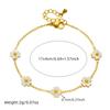 DIEYURO 316L Stainless Steell  White Flower Bracelet For Womens New Concise Trend Non-fading Flowers Hand Chain Jewelry Gift
