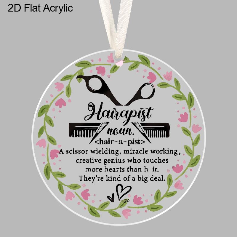 1pc Hairstylists Acrylic Hanging Ornament - Funny Tree Toppers for Multi Purpose Decoration - Ideal Gift for Friend - No Electricity Needed