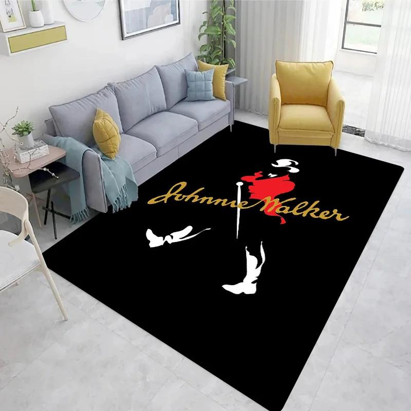 Whiskey J-Johnnie Walker Logo Carpet Floor Mat - Sofa Wine Cabinet Bathroom Decoration Area Rug Gift