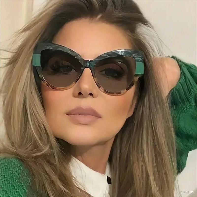 New Vintage Oversized Cat Eye Presbyopia Sunglasses for Women Stylish Personalized UV Resistant Far Sight Eyeglasses Diopter