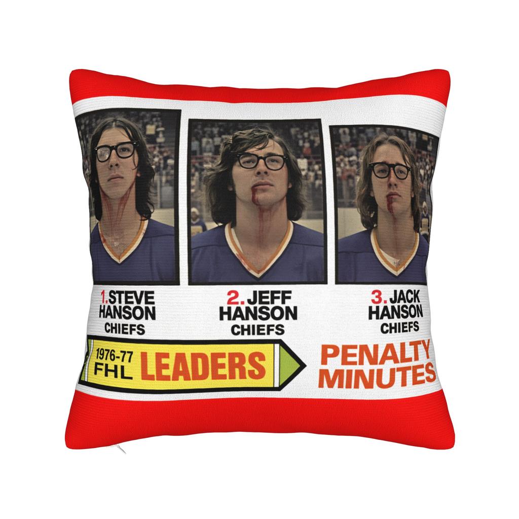 Hanson Brothers Ice Hockey Comedy Pillow Case Graphic Pillow Cover Retro Trendy Cushion Cover For Sofa Bedroom Home Decor