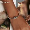 BAMOER 925 Sterling Silve Charm Heat Mom Daughter Love Silhouette Zircon Fit Charms DIY Bracelets Bangles Women Jewelry