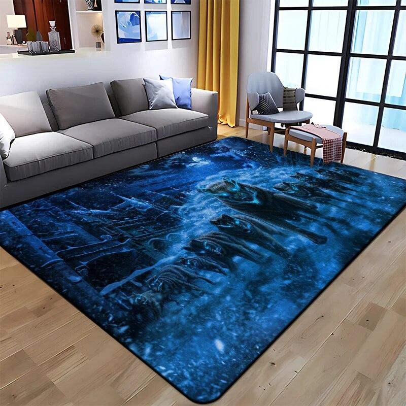 Best Selling Wolf Art Printed Carpet for Living Room Large Area Rug Soft Mat E-sports Chair Carpets Alfombra Gifts Dropshopping