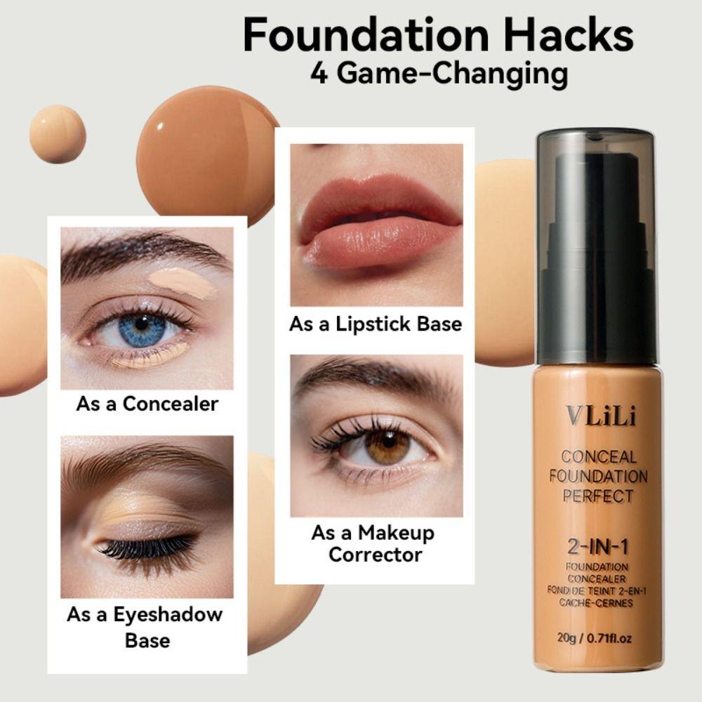 New Waterproof Liquid Foundation Matte Oil-Control Face Foundation Cream Creamy Texture Full Coverage Foundation Concealer Cream